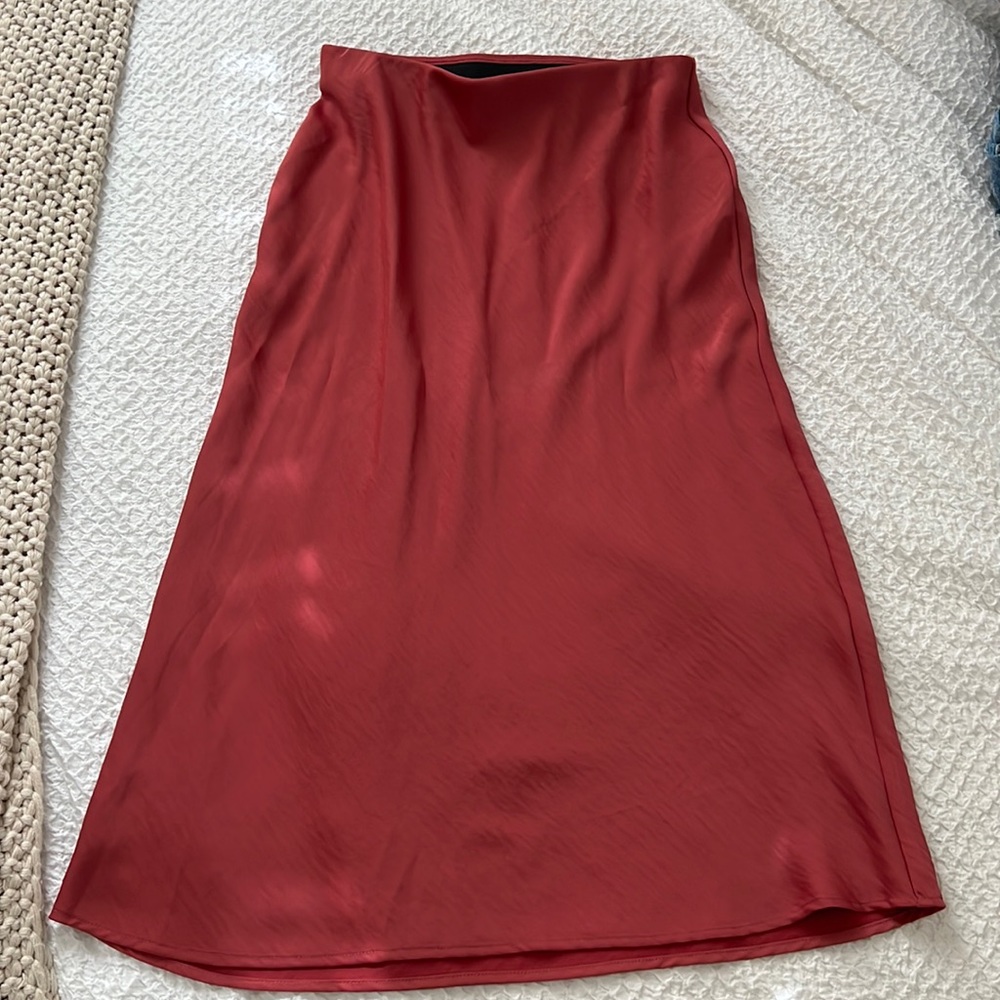 Satin midi skirt
